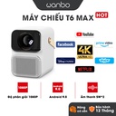 Máy chiếu Wanbo T6 MAX bản Quốc Tế (Full HD 1080P,tự động lấy nét,Wifi 5G,Android 2GB/16 mượt mà